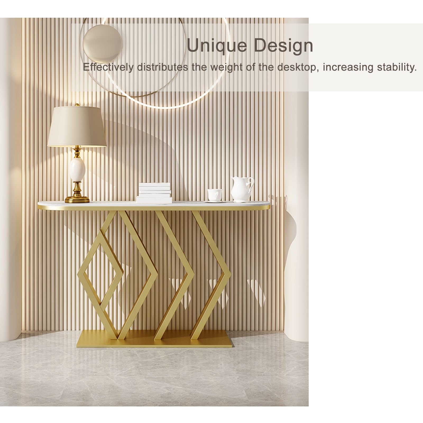 Consolle Stretta, Tavolo Consolle Ingresso da Divano Lunga Moderna con Struttura, Stile Moderno, Arredamento Contemporaneo(Black3,150cm/59in)