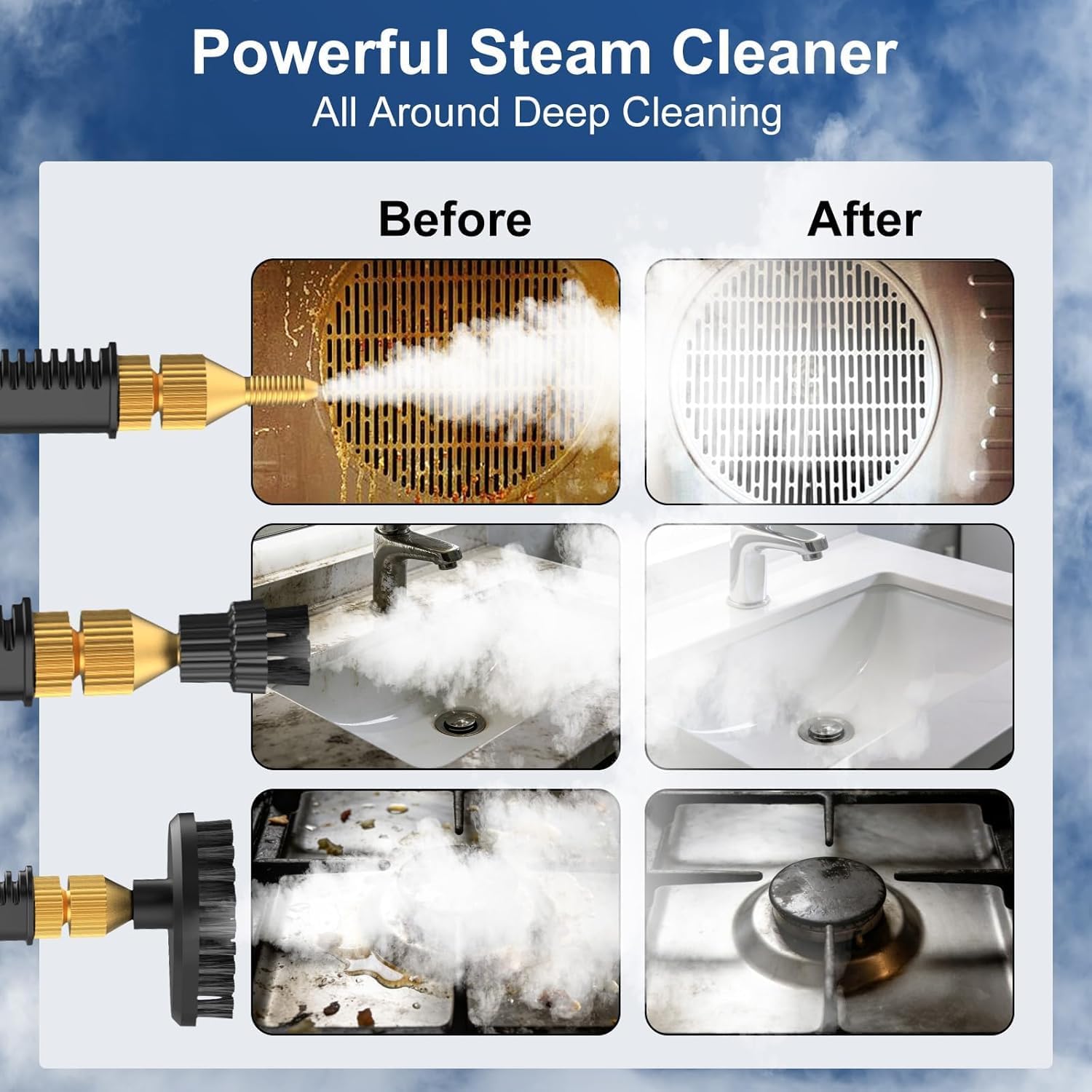 2500W Steam Cleaner with 6-Level Control, 1200ML Tank thumbnail 3