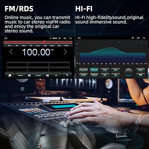 Miniatura 4 de Estéreo de coche doble DIN de 10 pulgadas, pantalla Apple CarPlay, 2G+32G, pantalla Bluetooth Android Auto con cámara de respaldo, pantalla táctil,