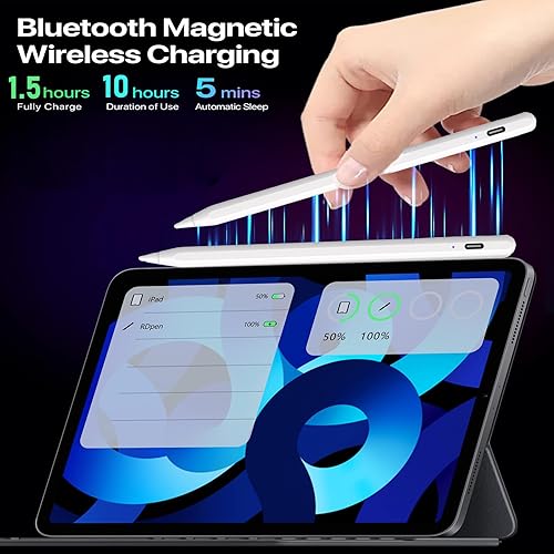 Miniatura 3 de Lápiz óptico para iPad de 9 y 10 generación, igual que el lápiz con carga inalámbrica magnética, bolígrafo inteligente compatible con iPad 678910,