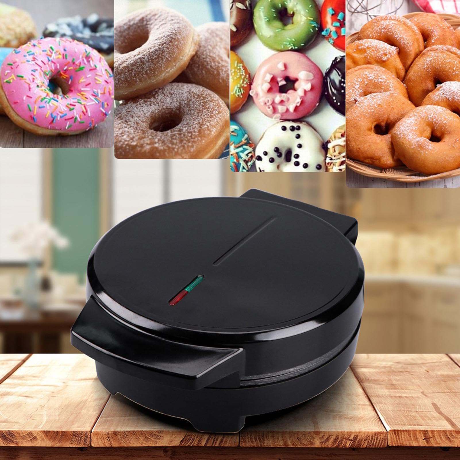 Macchina per Ciambelle con Manico Antiscottatura e Spia Luminosa | Per Ciambelle Waffle E Dolci per Cucina Appartamento Ristorante Caffè Pasticceria Waffle Dolci Fatti in Casa