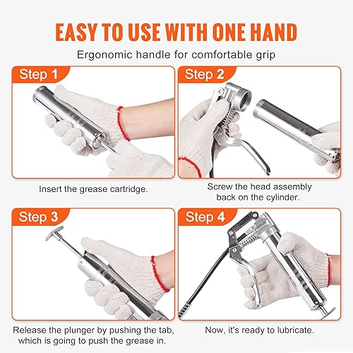 Miniatura 5 de VEVOR Pistola de engrase, pistola de engrase resistente de 6000 PSI