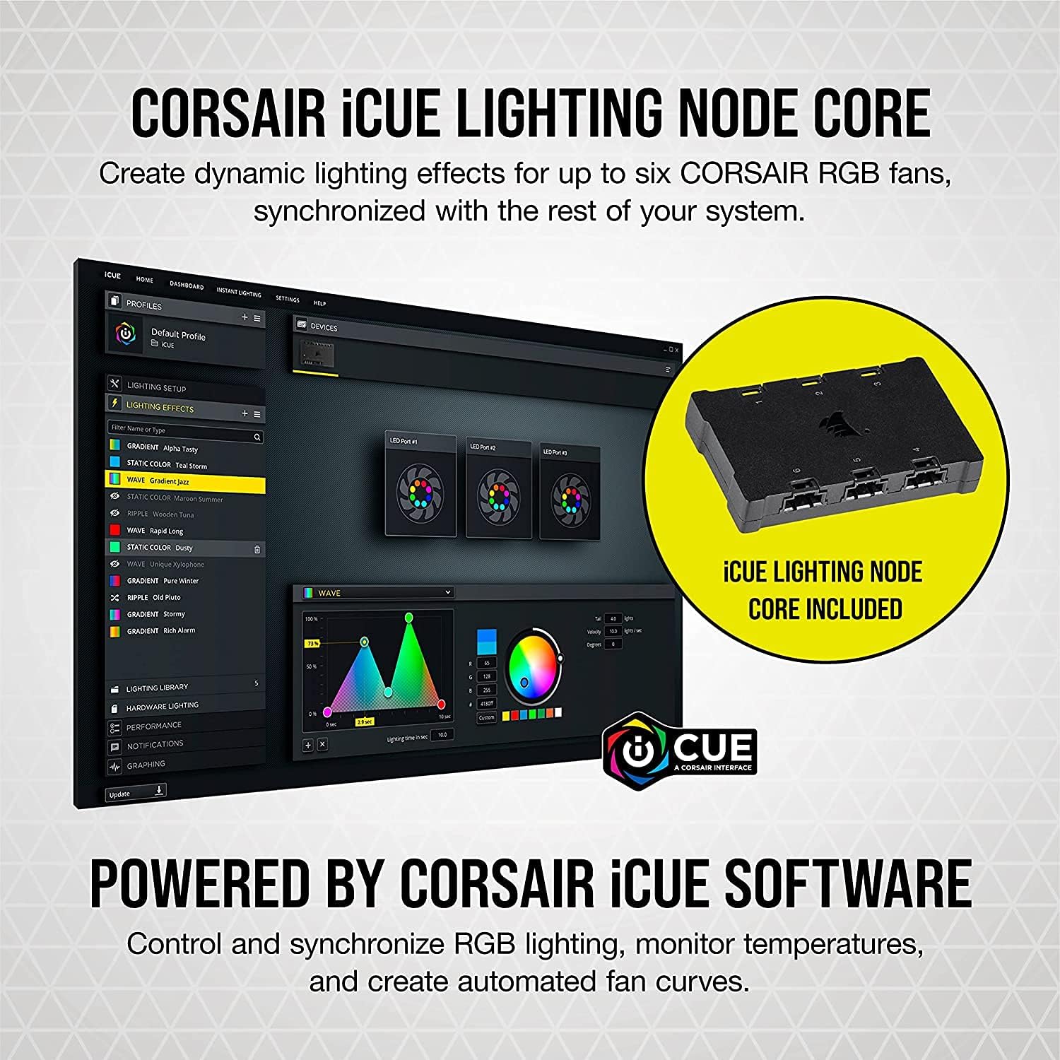 CORSAIR iCUE SP120 RGB Elite Performance 120mm White PWM Triple Fan Kit with iCUE Lighting Node : Electronics