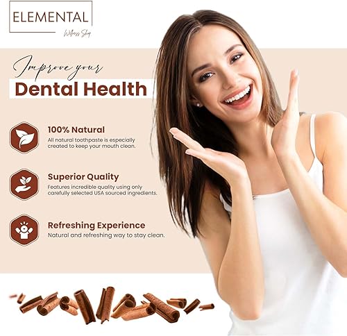 Miniatura 6 de Elemental Wellness - Polvo de dientes remineralizante para dientes y encías saludables, sabor a clavo natural, sin flúor, vegano, sin sabores