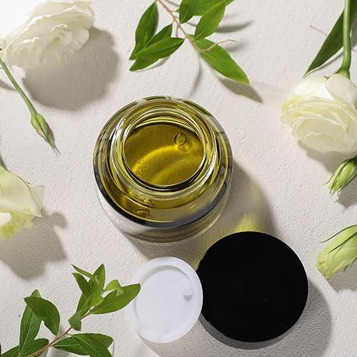 Miniatura 2 de Tarros cosméticos de vidrio de 1.7 onzas con tapas, paquete de 3 tarros pequeños de vidrio con tapas, recipientes de maquillaje de vidrio vacíos de