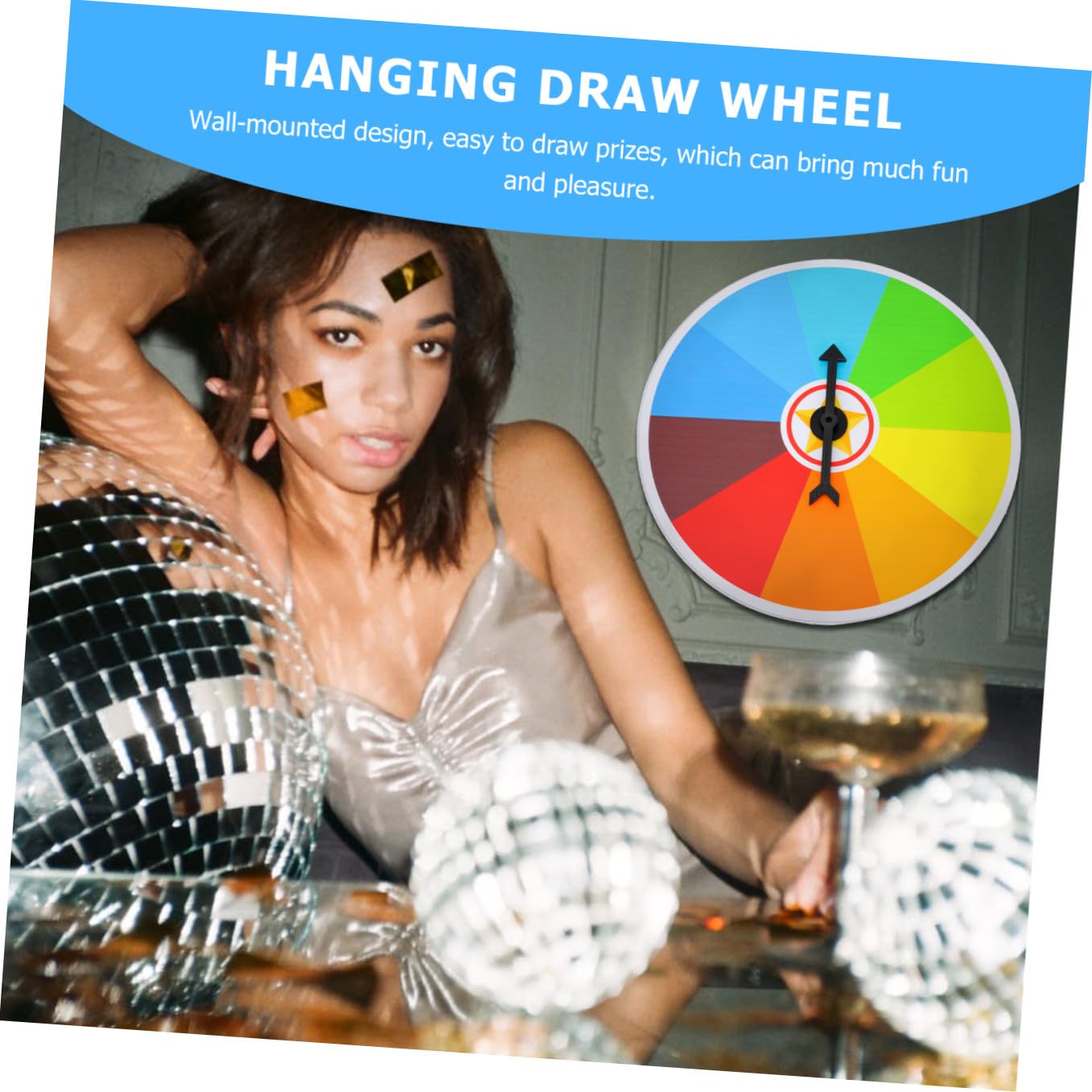 YARNOW Roue de Prix Murale Jeu de Loterie Accessoire de Fête pour Événements et Célébrations