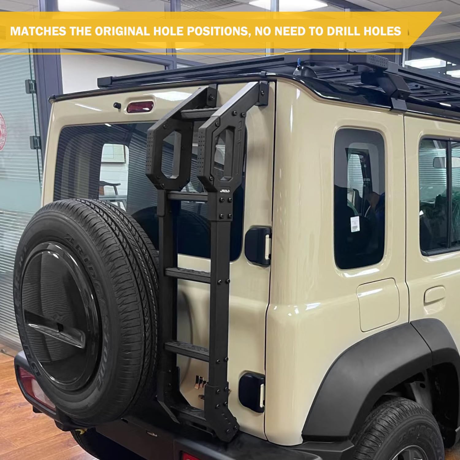 Archaic Heckklappenleiter für Suzuki Jimny Sierra JB64 JB74 2018–2024, Heckleiter, Geländeleiter für Jimny gl,Leichte Leiter aus Aluminiumlegierung, Heckleiter der Search-Serie