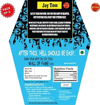 Joytoss one-pcs-Challenge (حزمة من 1) | رقائق التورتيلا الحارة للغاية | أهم رقائق البطاطس في العالم | وجبة خفيفة ساخنة في نهاية المطاف | 5 جرام
