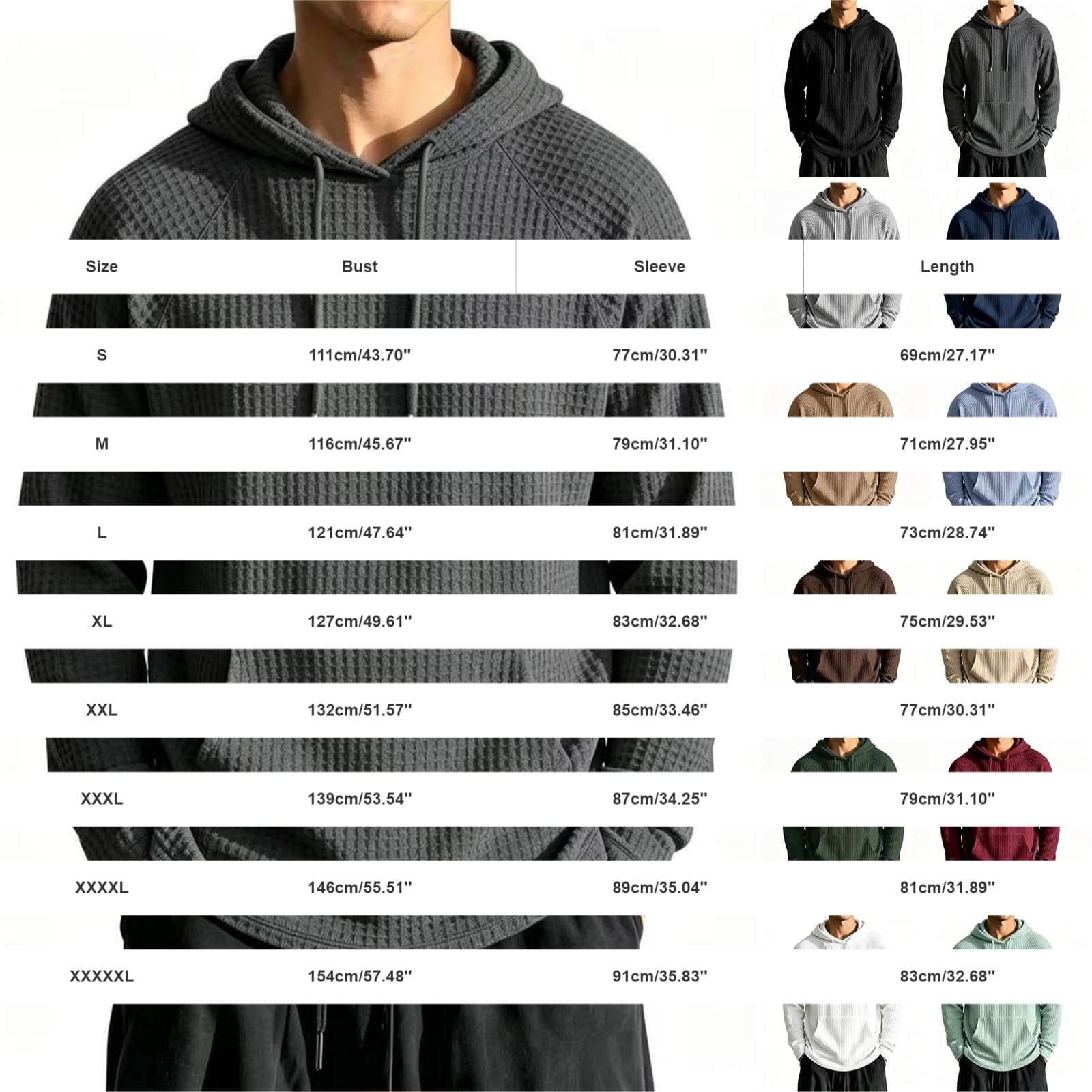 Felpa sportiva da uomo con cappuccio oversize con stampa a nido d'ape