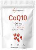 Micro Ingredients CoQ10 100mg Per Serving | 240 Softgels Made with Coconut MCT Oil | High Absorption Coenzyme Q10 as Ubiquinone | Antioxidant Support for Heart & Energy Health | Non-GMO