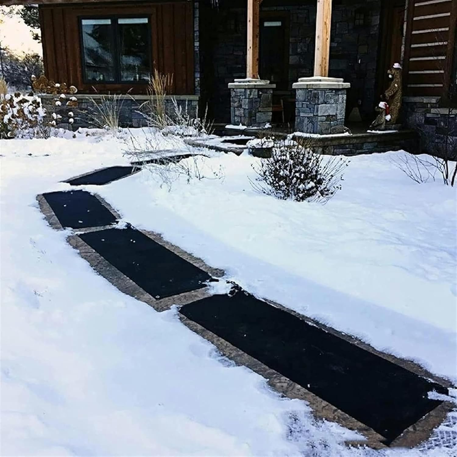 Snow Melting Mats for Walkway, 10 inch x 48 inch Outdoor Heated Snow Melting Mat, USB Series Connection, for Winter Snow Removal,6 Pack
