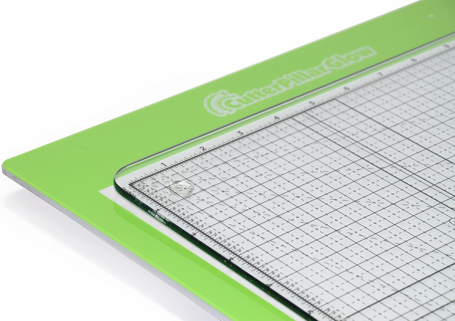 Cutterpillar Tempered Glass Craft Mat for Sewing, Quilting, Cutting, Mixed Media & Crafting — Heat-Safe Tempered Glass Craft Mat — 12"×16" Grid Board — Durable and Easy-Clean Surface