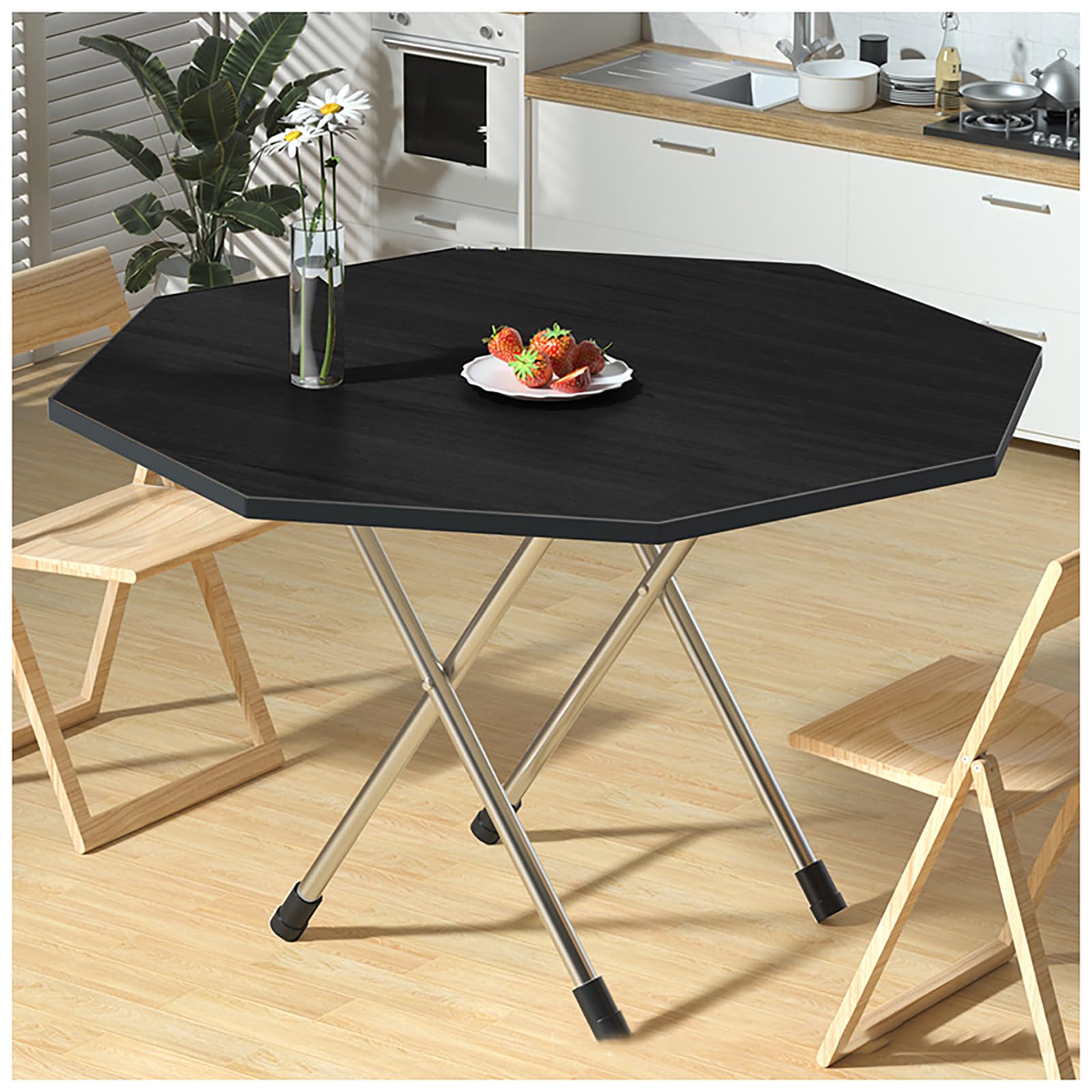 Table pliante octogonale compacte contre le manque d'espace