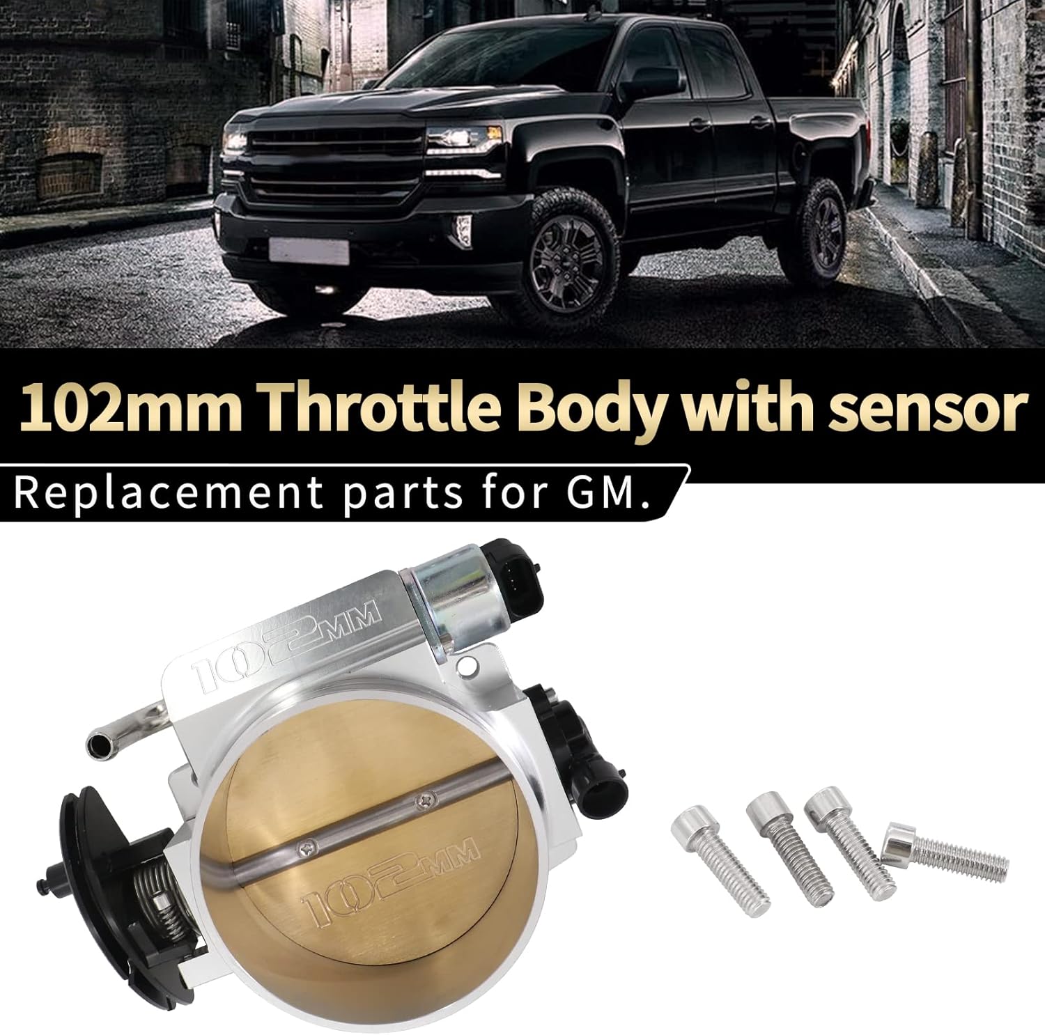 102mm Aluminum Throttle Body with Throttle Position Sensors TPS IAC Compatible with LSX LS LS1 LS2 LS7