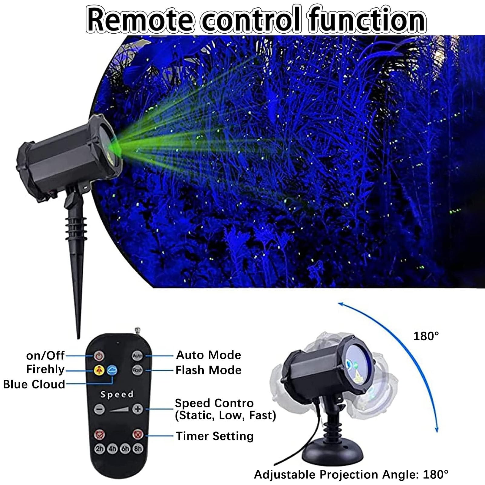 Laser-Garten-Sternprojektorlicht, Glühwürmchen-Gartenlichter, rot-grün-Blauer 3-Farben-Wechsellaser, für Festival-Party-Dekor.