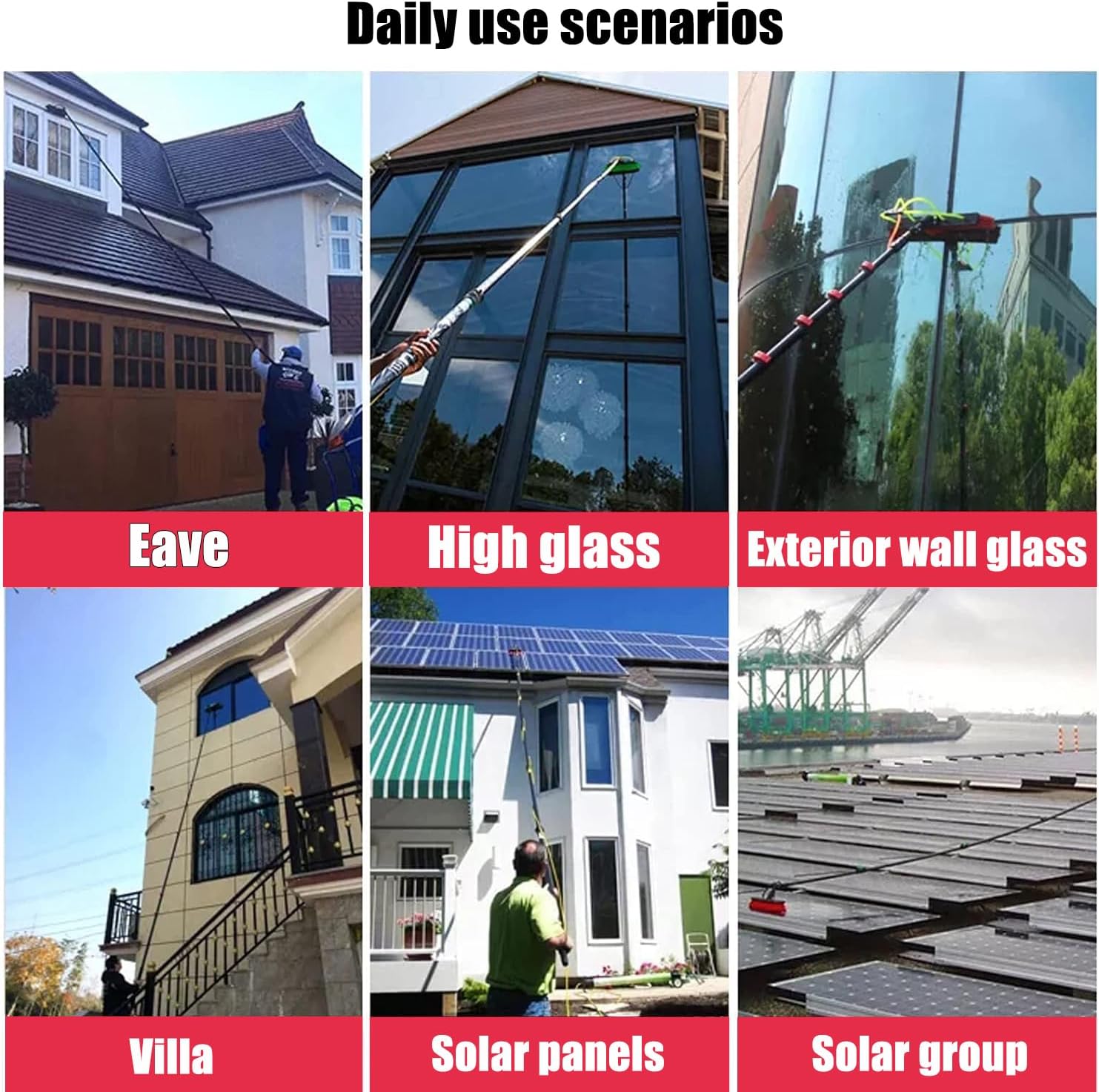 20フィート / 6m ウィンドウクリーニングポール/給水式伸縮ブラシ/伸縮式クリーナーコンサバトリールーフ。 窓掃除ポールキット、給水伸縮ブラシ、 伸縮式クリーナーコンサバトリールーフ、太陽光発電パネルとソーラーパネルの掃除、3.6M-12M、 窓掃除ポール キット、給水 ... 17フィート 伸縮式ウィンドウクリーニングポール 給水ブラシ付き - ソーラーパネルの洗浄、温室の屋根の掃除、高い範囲の外部メンテナ