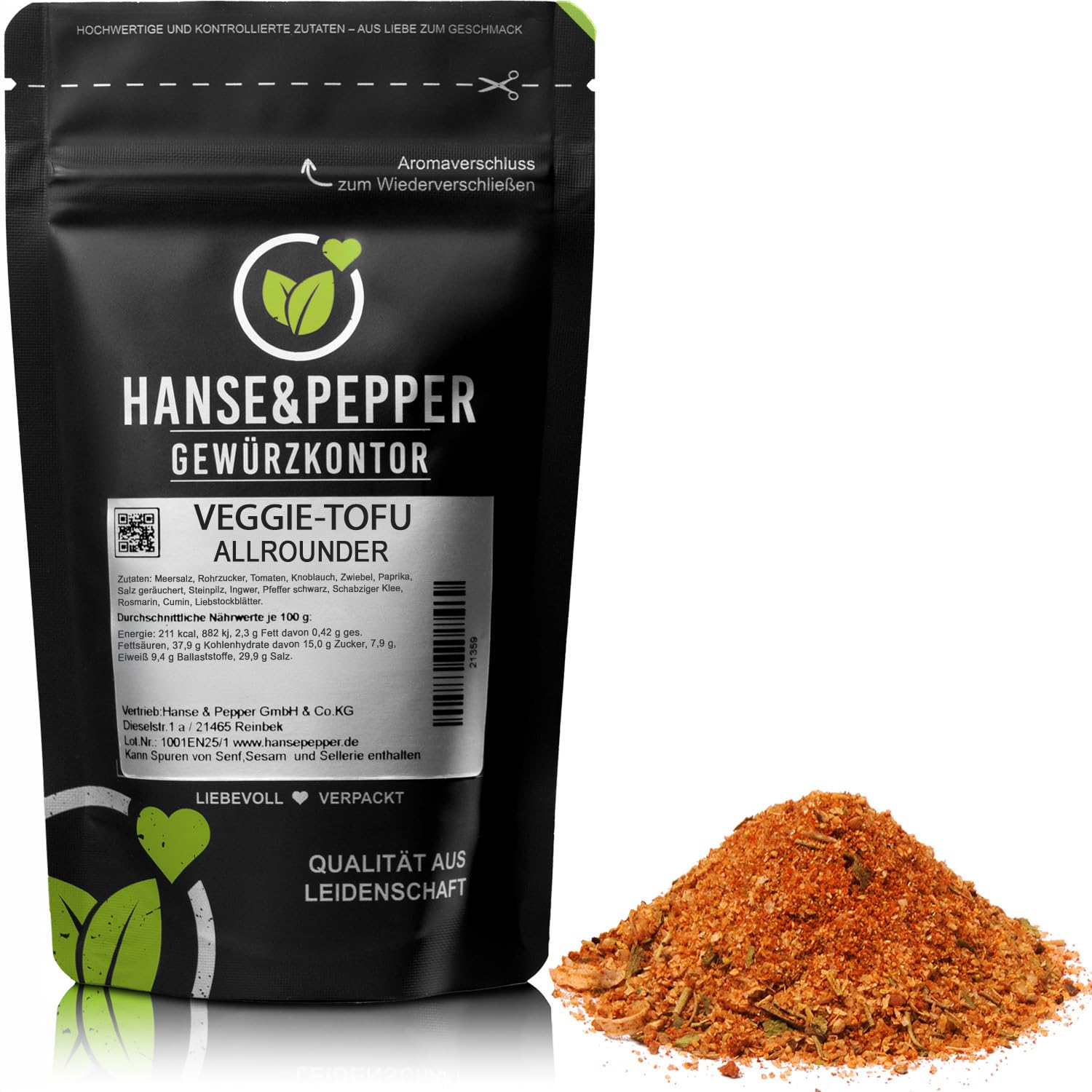 1kg Veggie - Tofu Allrounder Gewürzmischung Tofugewürz Tofu Gewürzzubereitung ideal auch für Tempeh und Seitan Tofu Lecker Gewürz
