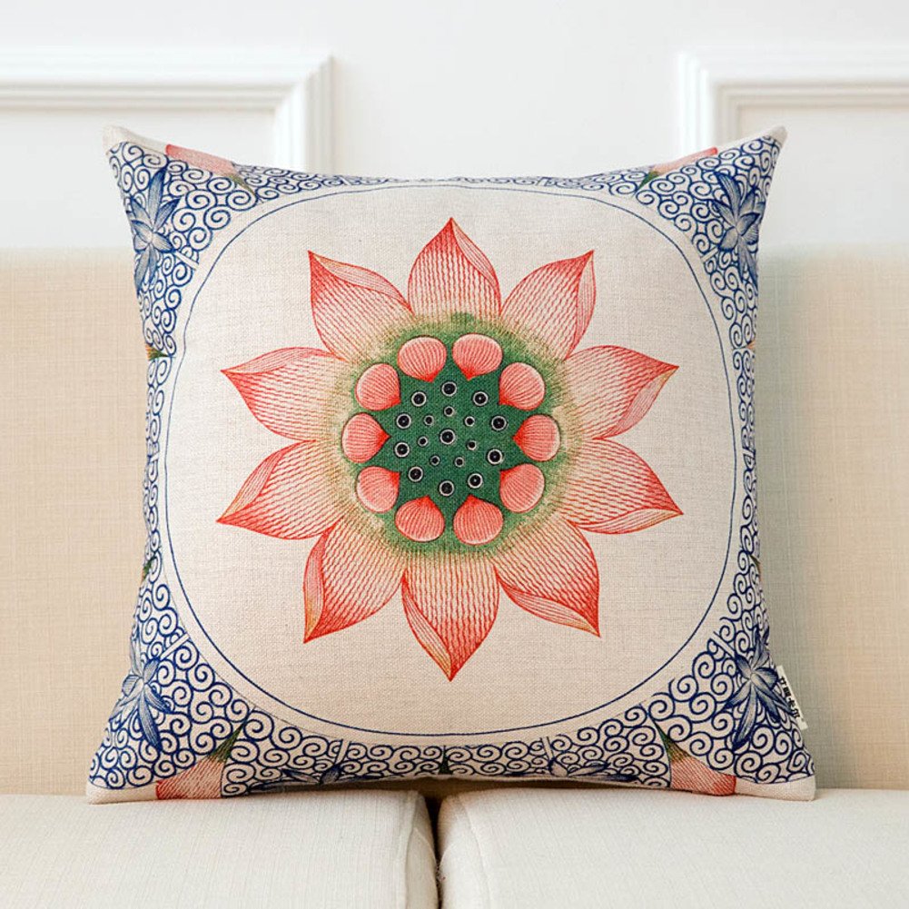 Coussin style chinois moderne 45x45 cm en coton PP pour canapé de salon