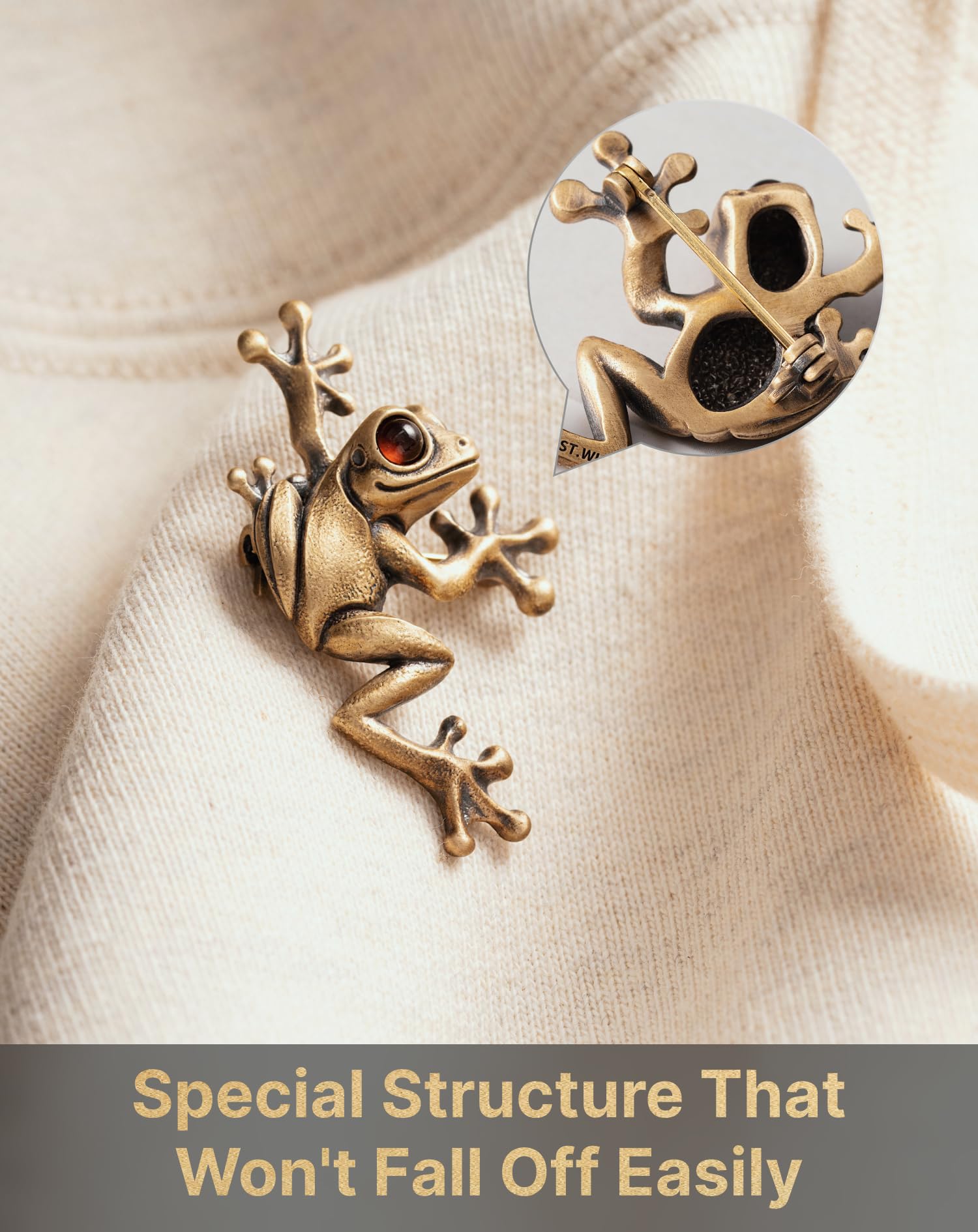 COPPERTIST.WU Baum Frosch Brosche Tier Schal Pin Rucksack Schal Shirt Hut Dekorative Schmuck Geschenk für Frauen Männer