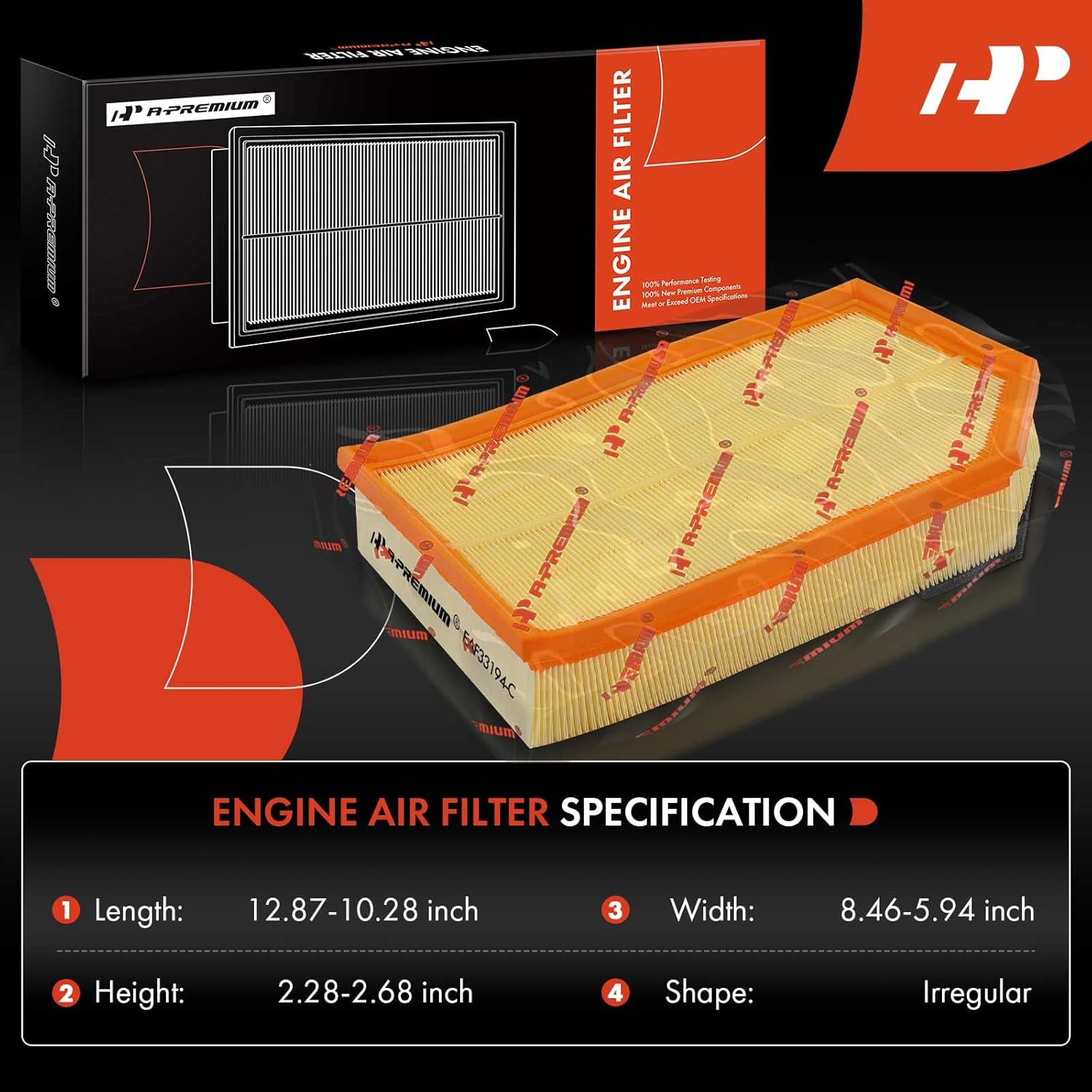 A-Premium Engine Air Filter Compatible with Volvo XC90 2003 2004 2005 2006, 2.5L 2.9L, Replace# 8638600