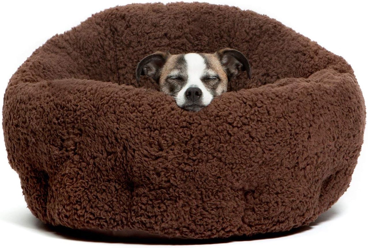 Best Friends by Sheri OrthoComfort Deep Dish Cuddler (20x20x12) - Self-Warming Cat and Dog Bed, Brown