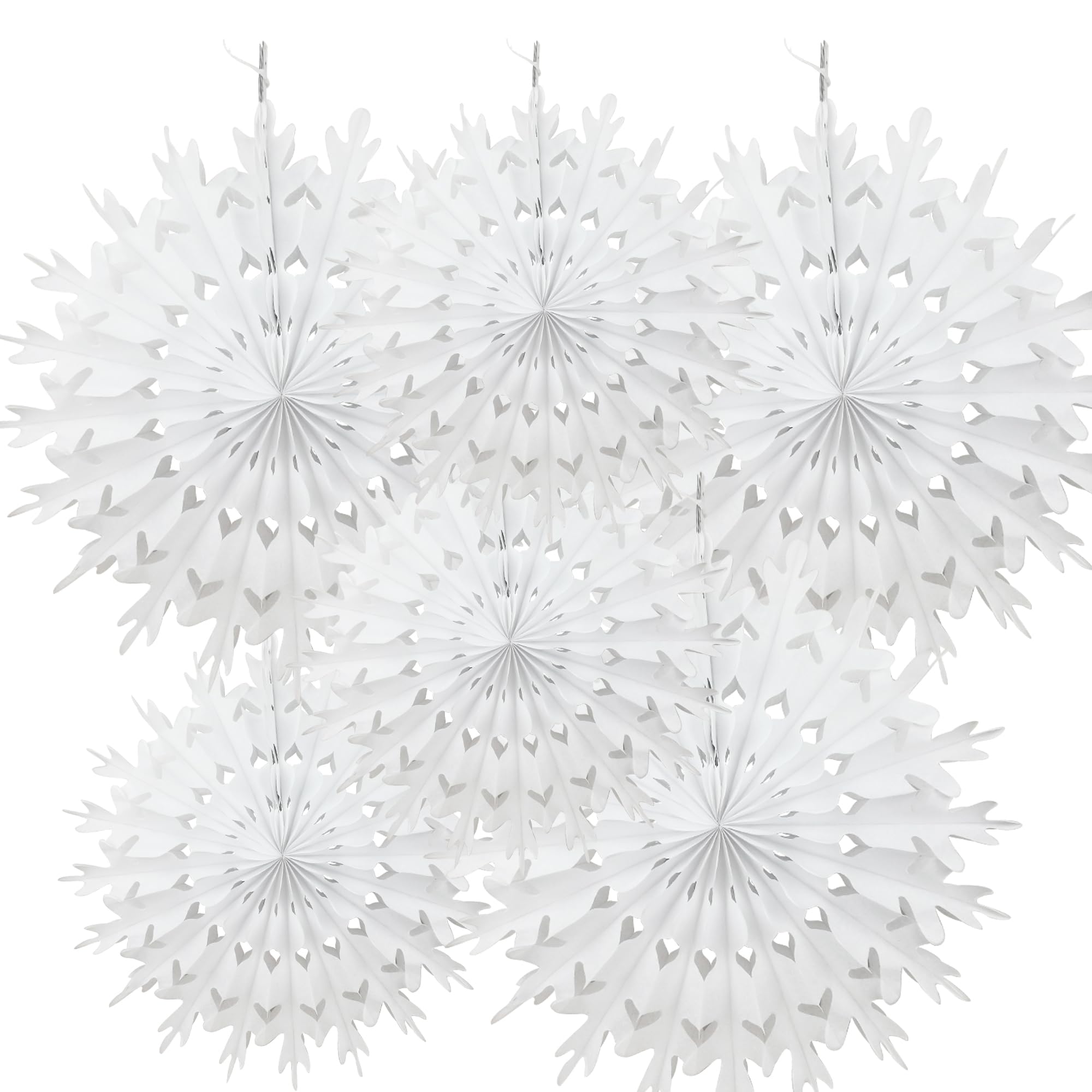 Time to Sparkle 6 Pack Mix Tissue Paper Fan Party Fan Snowflake Christmas Wedding Decoration White
