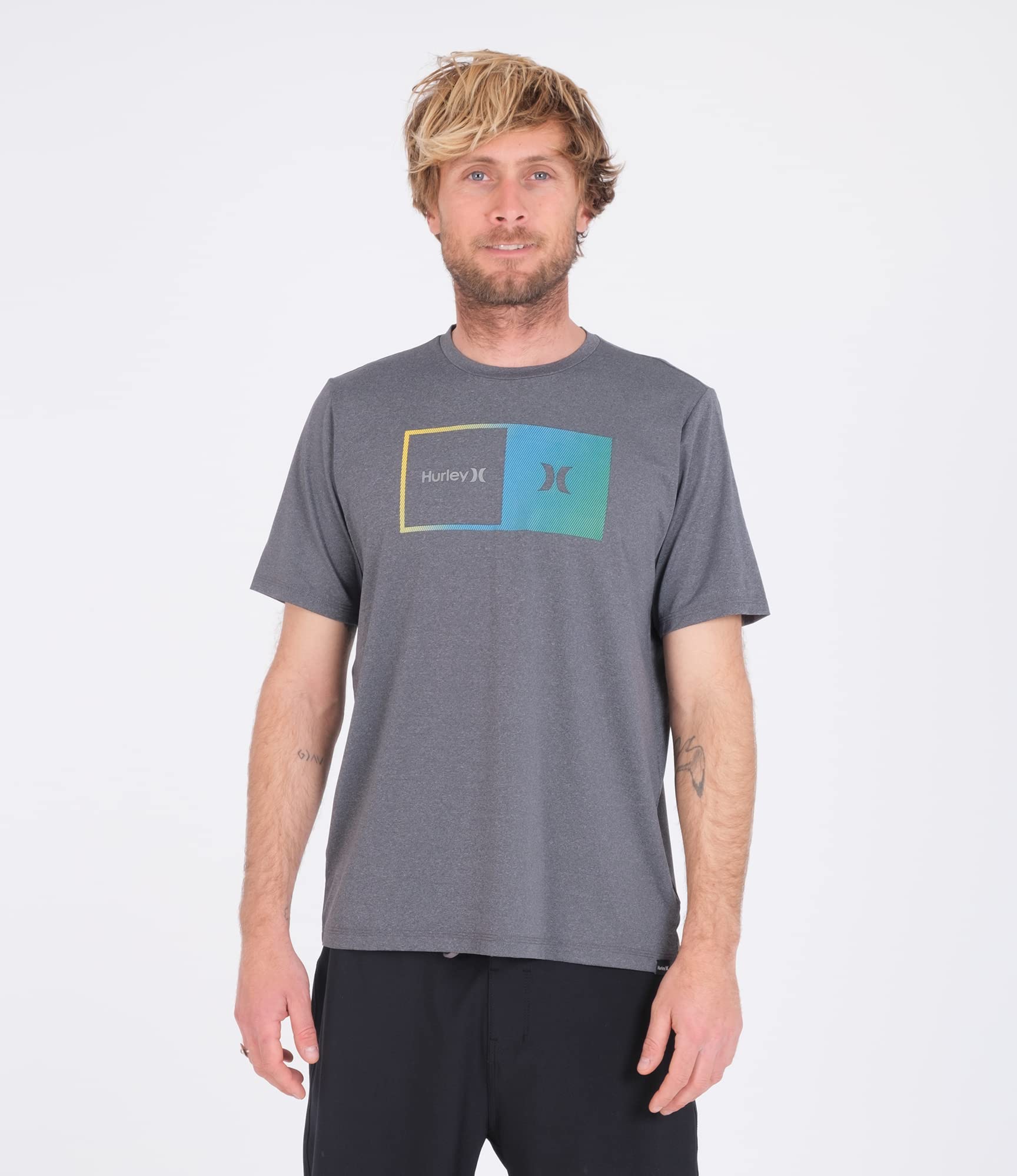 Hurley Herren Halfer Gradient UPF Tee Ss Rash Guard Shirt