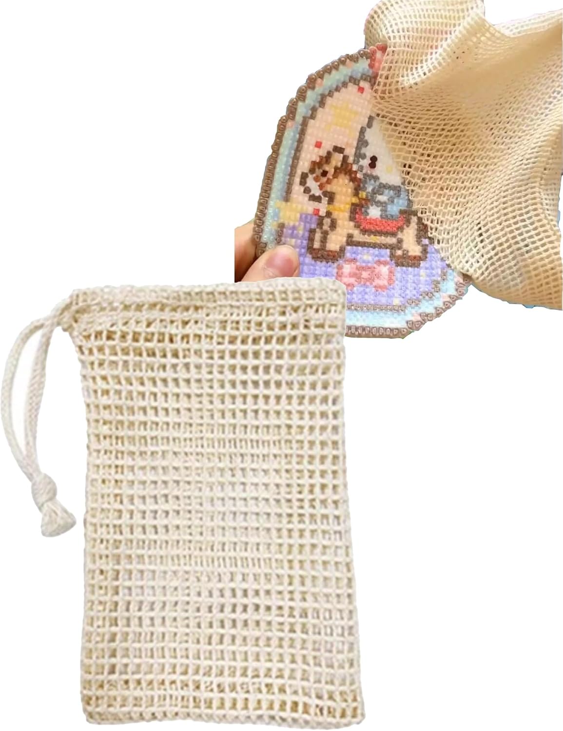 5pcs Cotton Mesh Ironing Cloth for Fuse Beads, Reusable Grid Texture Ironing Sheet Set, Heat Resistant Craft Tool for DIY Bead Projects(20x25cm/7.9x9.8in)