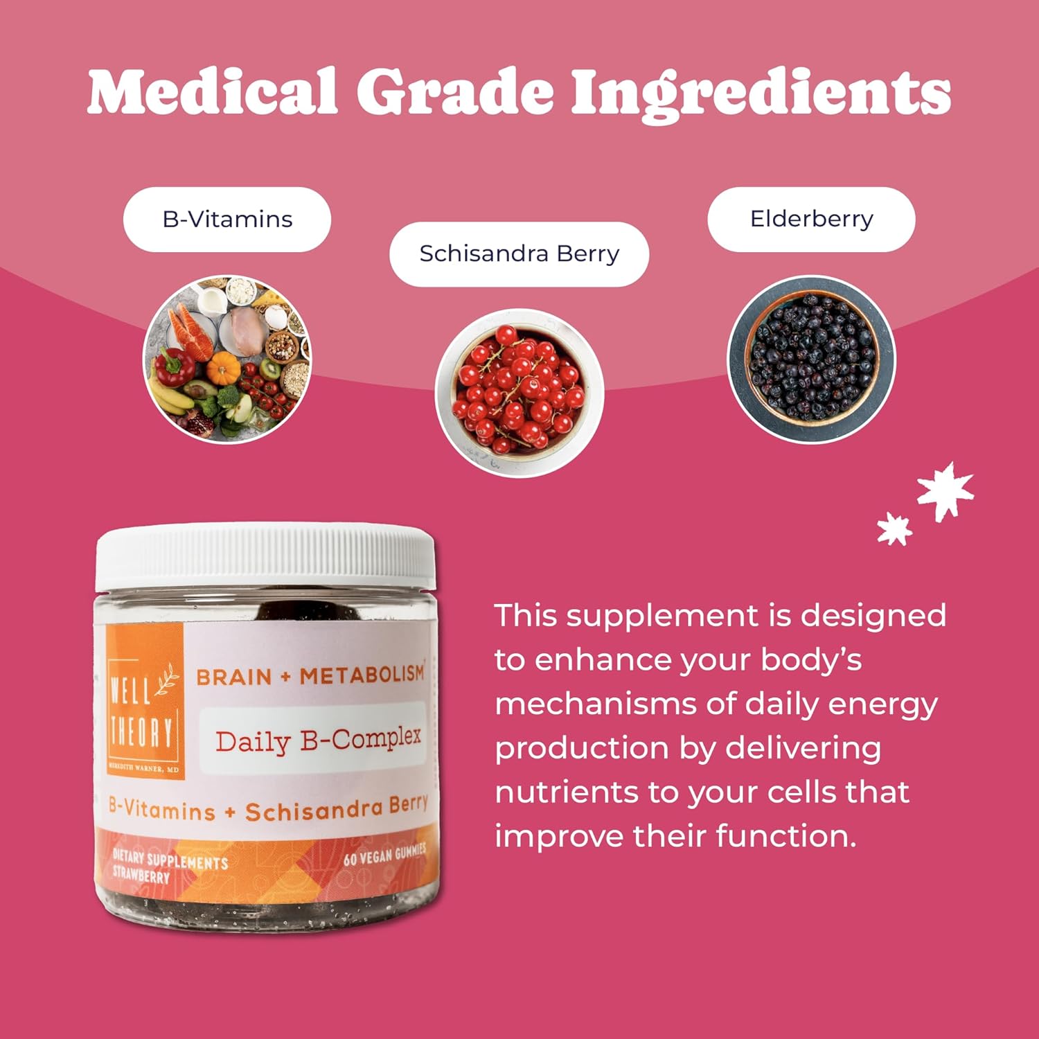 Introducing Daily B-Complex Gummies: Nerve, Brain & Metabolism - Supports Healthy Brain Function - Powerful Antioxidant Support