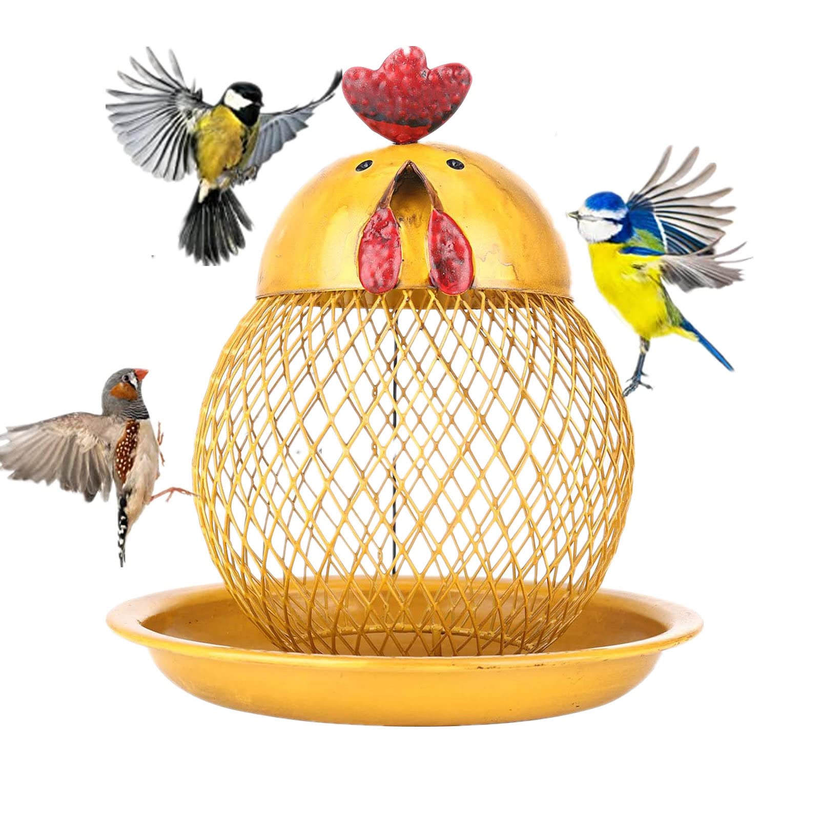 Comedero Pajaros Ventana Comedero de Pajaros Exterior para Colgar con Ventosa Comedero para Pajaros de Ventana,Gold