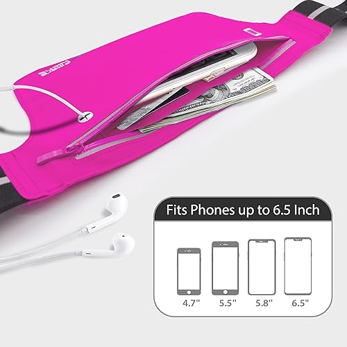 Miniatura 8 de Fitter's Niche Riñonera UltraSlim Bolsa resistente al agua, cinturón elástico reflectante Se adapta a cinturas de 24 a 43 pulgadas, soporta