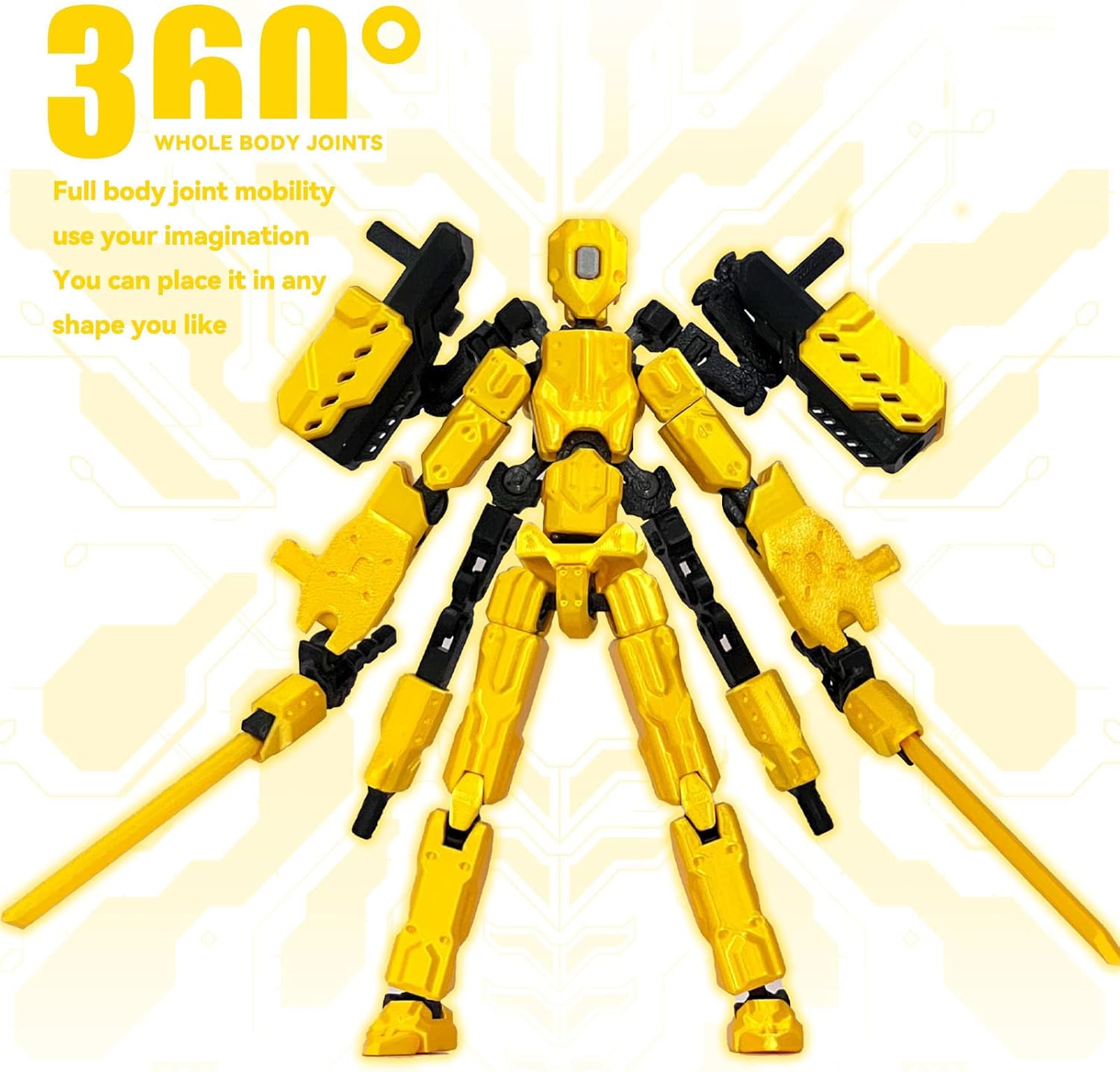 8 inch T13 (Assembly Completed) Action Figure Set,T 13 Action Figure Multi-Articular Mobile Robot Nova T-13,Desktop Decorations for Game Lovers Toys (Red Luminous Red)