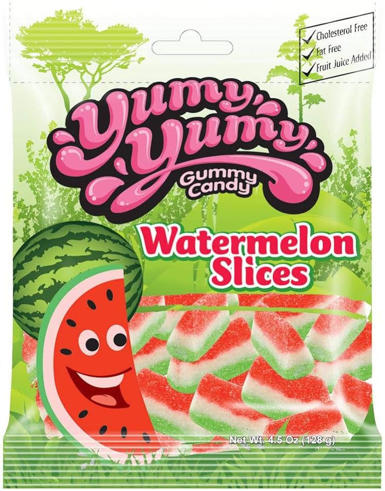 WATERMELON SLICES GUMMY CANDY
(HALAL) 128 GR