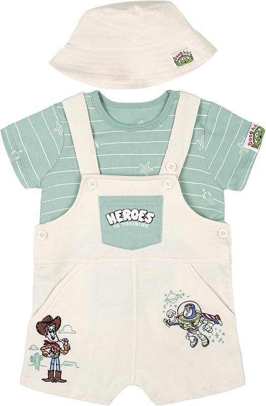 Disney - Conjunto de remera y pantalón corto para bebé con gorro de recién nacido a bebé
