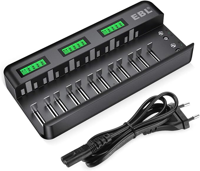EBL Chargeur de Piles Universel LCD, Chargeur Universel pour AA/HR6