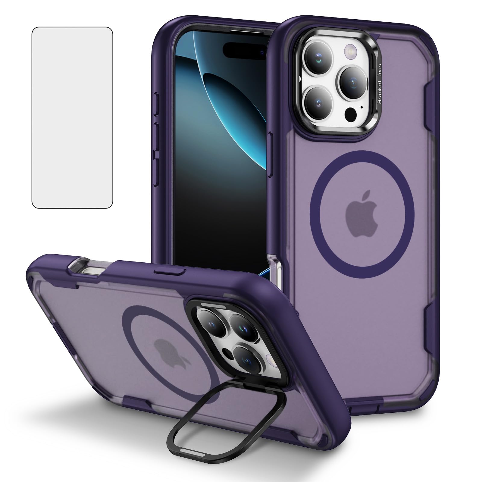 Coque iPhone 16 Pro Asuwish protection antichoc violet foncé - 8