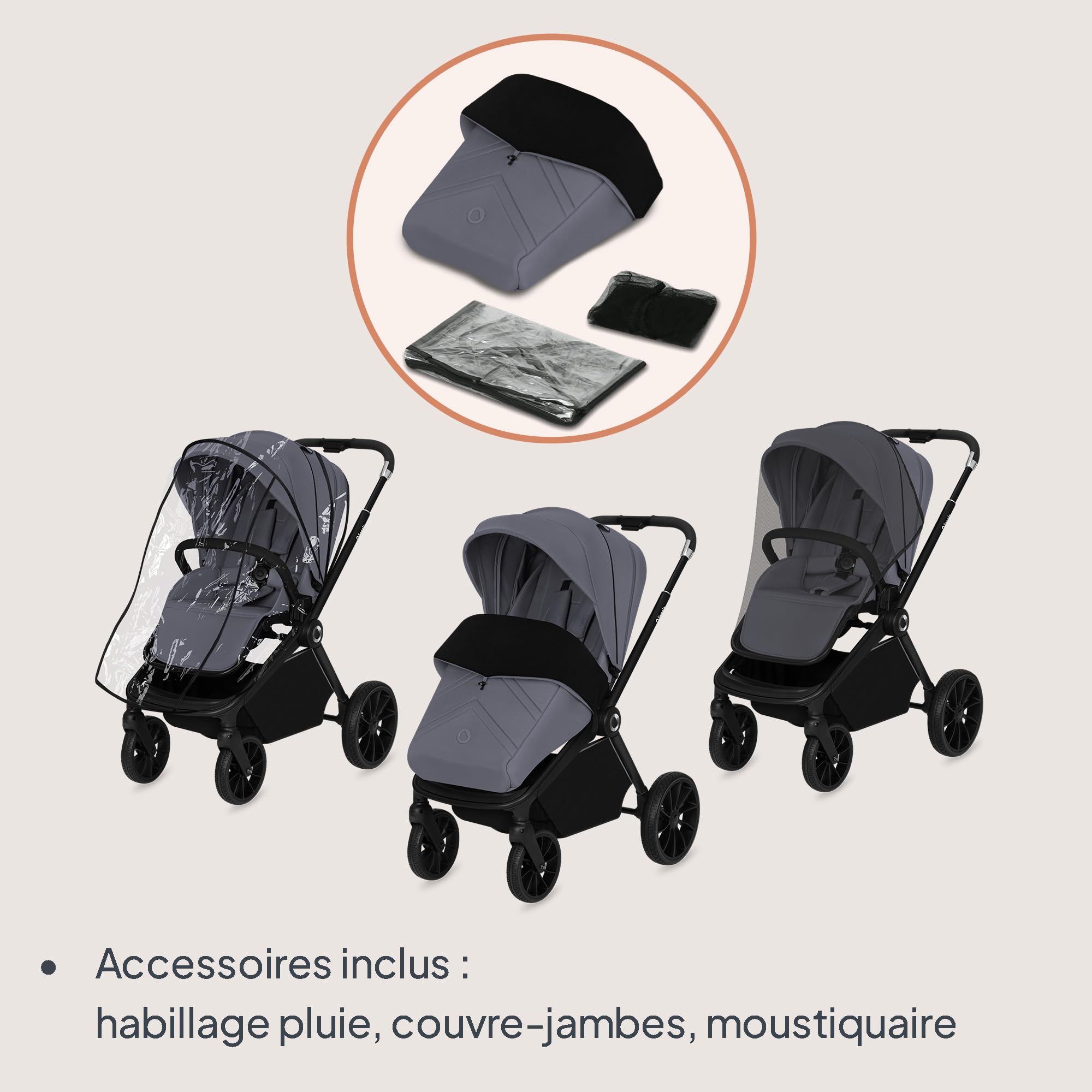 Lionelo Mika Plus Poussette légère tout-terrain pour enfant de 6 à 48 mois pesant jusqu'à 22 kg, siège plat réversible, XXL hydrofuge UPF50+, suspension avant et arrière, grand panier de courses