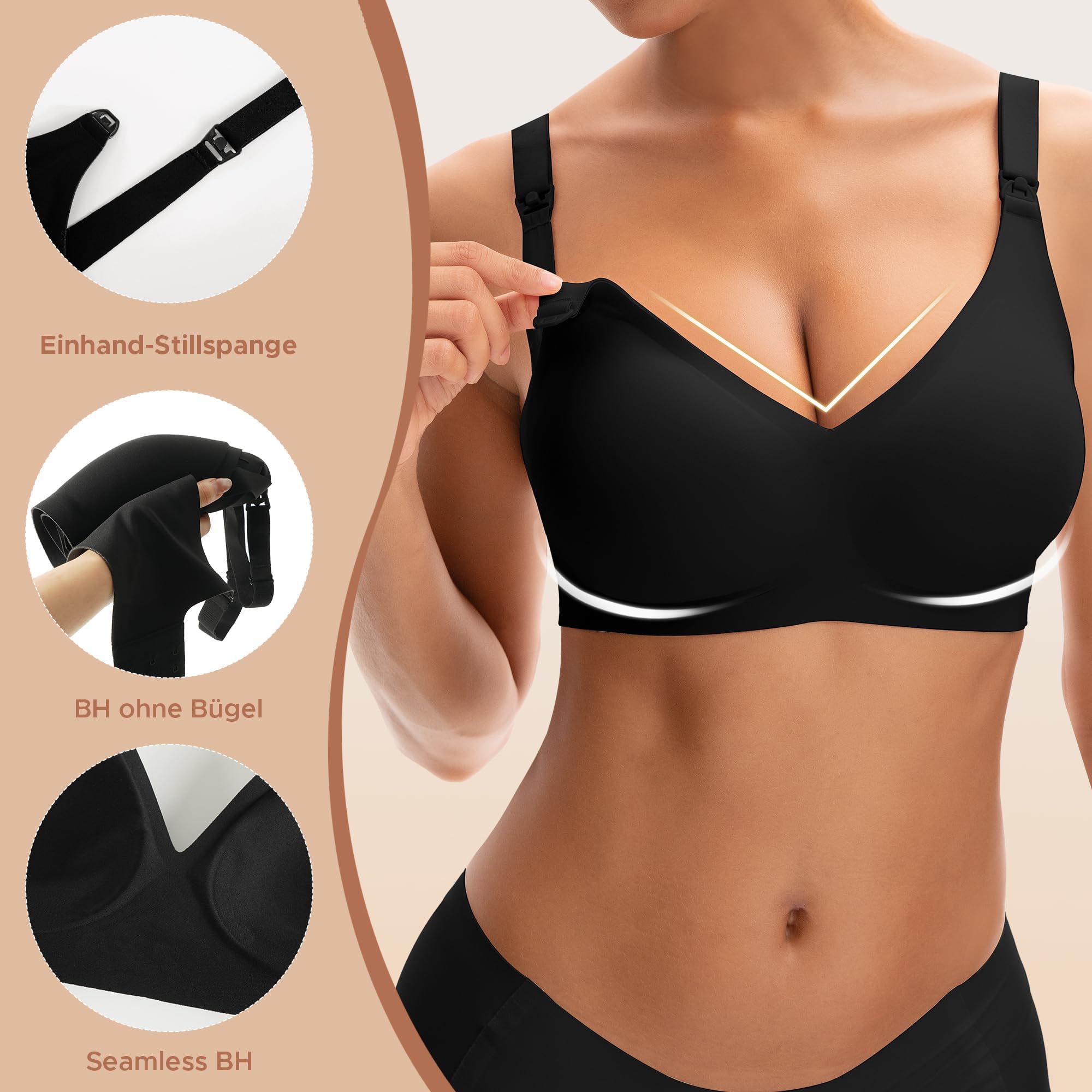 INNERSY Reggiseno Allattamento Senza Ferretto Invisibile Reggiseni Imbottito Bralette Gravidanza