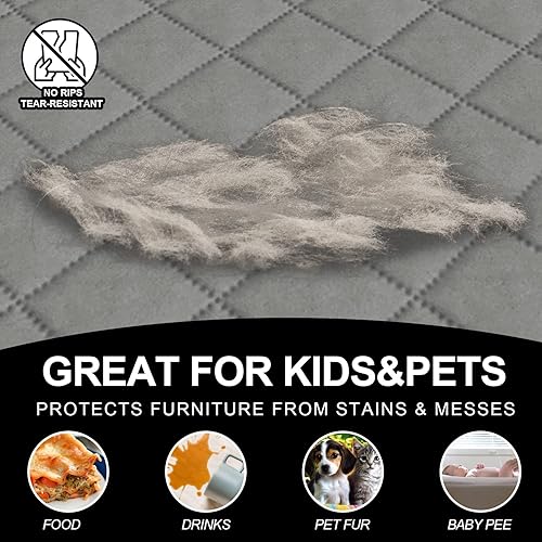 Miniatura 4 de Deeky Fundas de sofá para sofá de 3 cojines, protector de sofá para perro, fundas de muebles para mascotas, funda reversible y resistente al agua