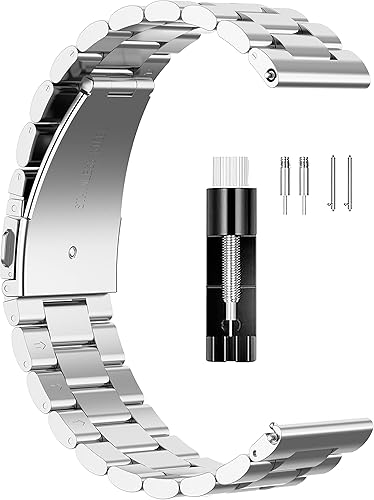 Banda clásica de metal de acero inoxidable para Amazfit Bip 5GTR 4 3 ProGTR 4 3 2 2EGTR 1.850 in pulsera de reloj inteligente con herramienta de