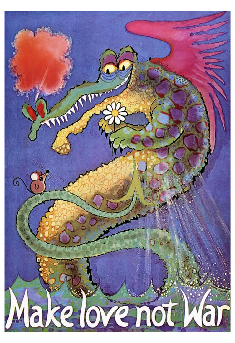 Amazon.com: Artist Unknown Make Love Not War Poster, Puff the