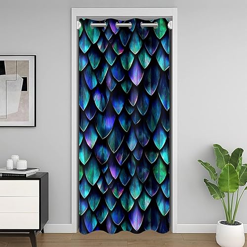 Miniatura 31 de jejeloiu Cortina de puerta Groovy de los años 60 y 70 para puerta, privacidad, 34 x 80 pulgadas, retro, hippie, flores, cubierta divisora de Multi