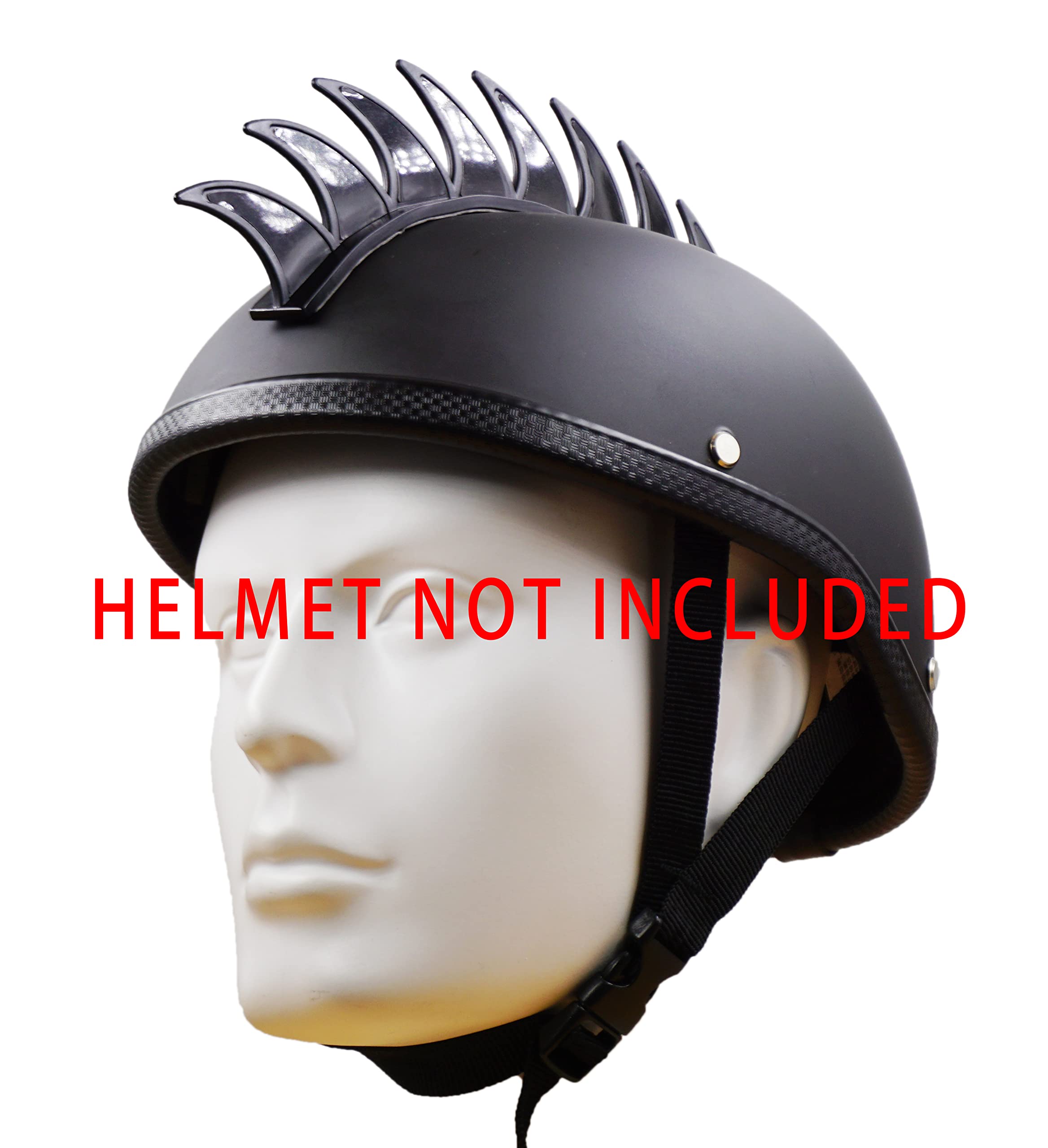 Hot Rides Reflecive Punk Rubber Mohawk Warhawk Wig Accessory Stick On Helmet for Ski Skate Bike Biker Bicycle Scooter Motorcycle Helmet (Saw