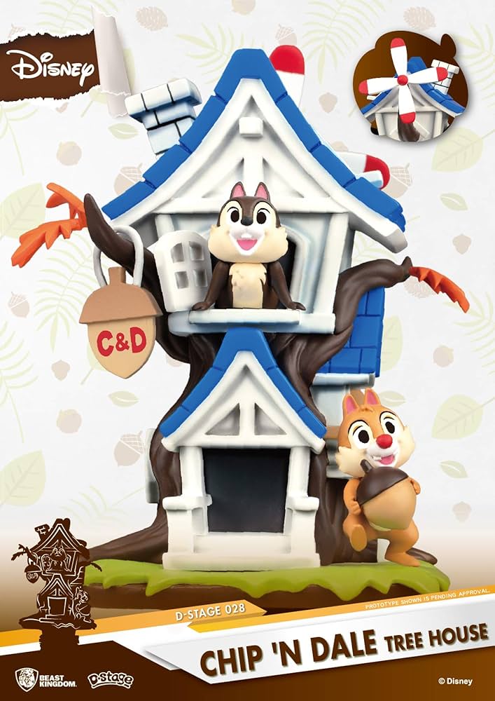 チップ＆デール ツリーハウスクリスマスヴィレッジ ライトアップフィギュア 箱あり チップ＆デール ツリーハウスクリスマスヴィレッジ ライトアップ
