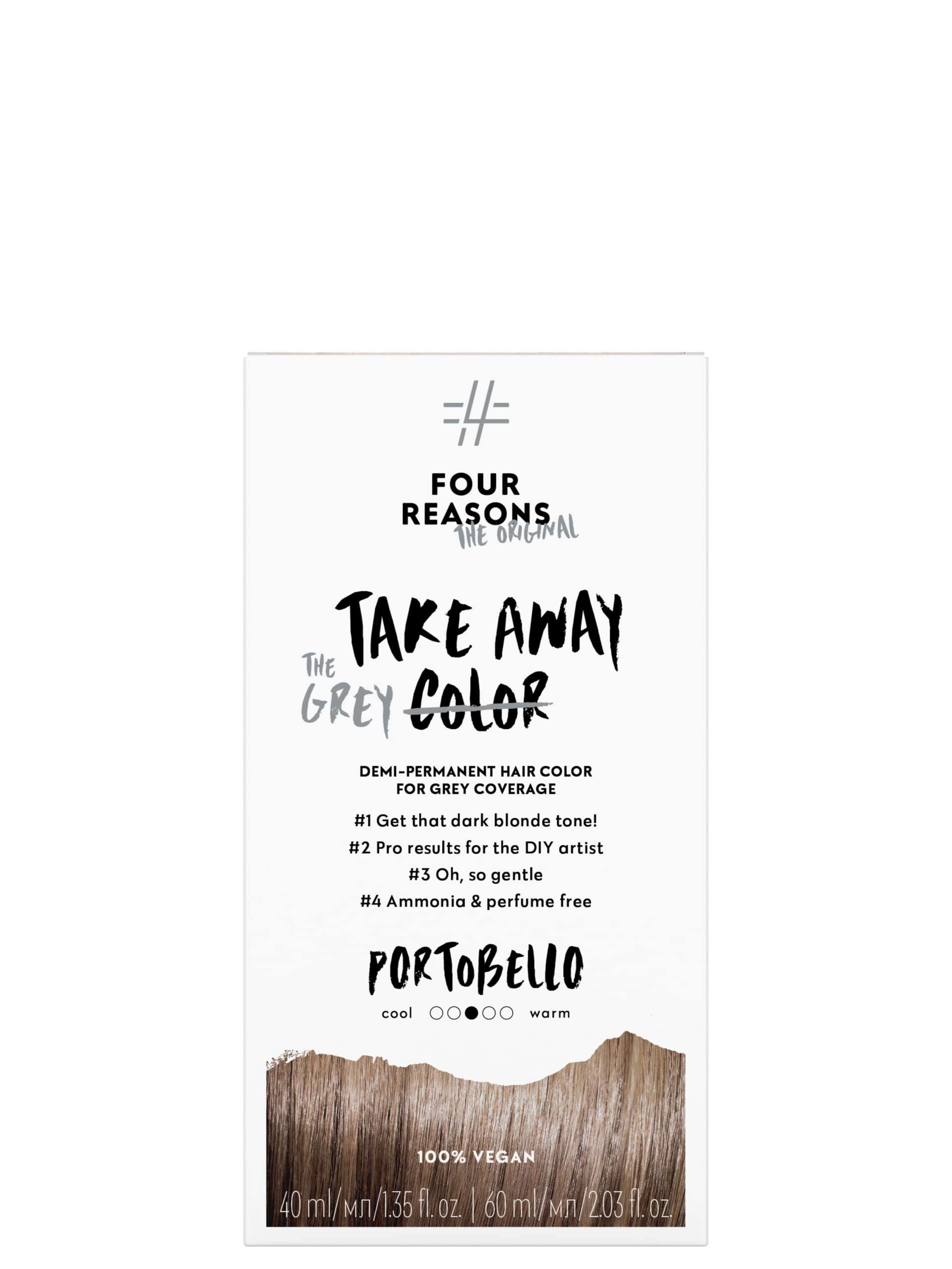 Four Reasons Takeaway Root Touch Up Hair Dye – Portobello 7.0 – Demi-Permanent Color - Gray Coverage Root Hair Dye for Women –Vegan & Fragrance Free