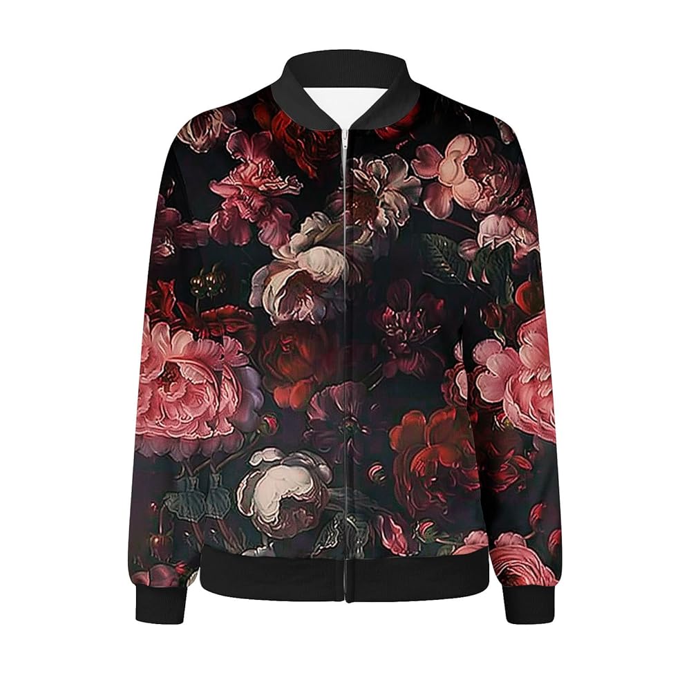 Amazon.com: Firzero Zip Up Jackets for Women Floral Print