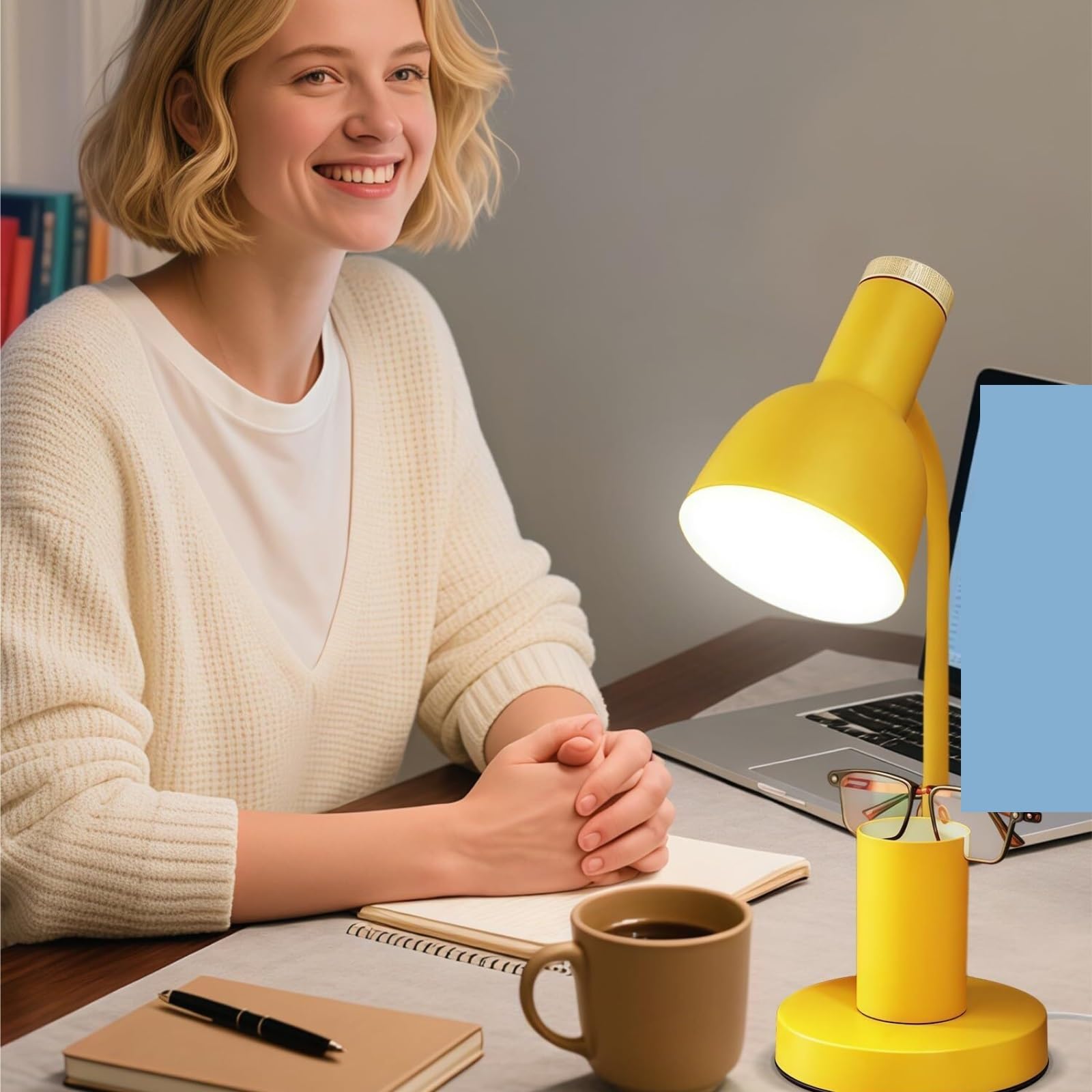 Lampy Biurkowe Pielęgnacji Lampka Biurkowa LED Z Uchwytem Na Długopis, Przyjazna Dla Oczu, 3 Tryby Kolorów Lampa Nauki Oczu(Grün)