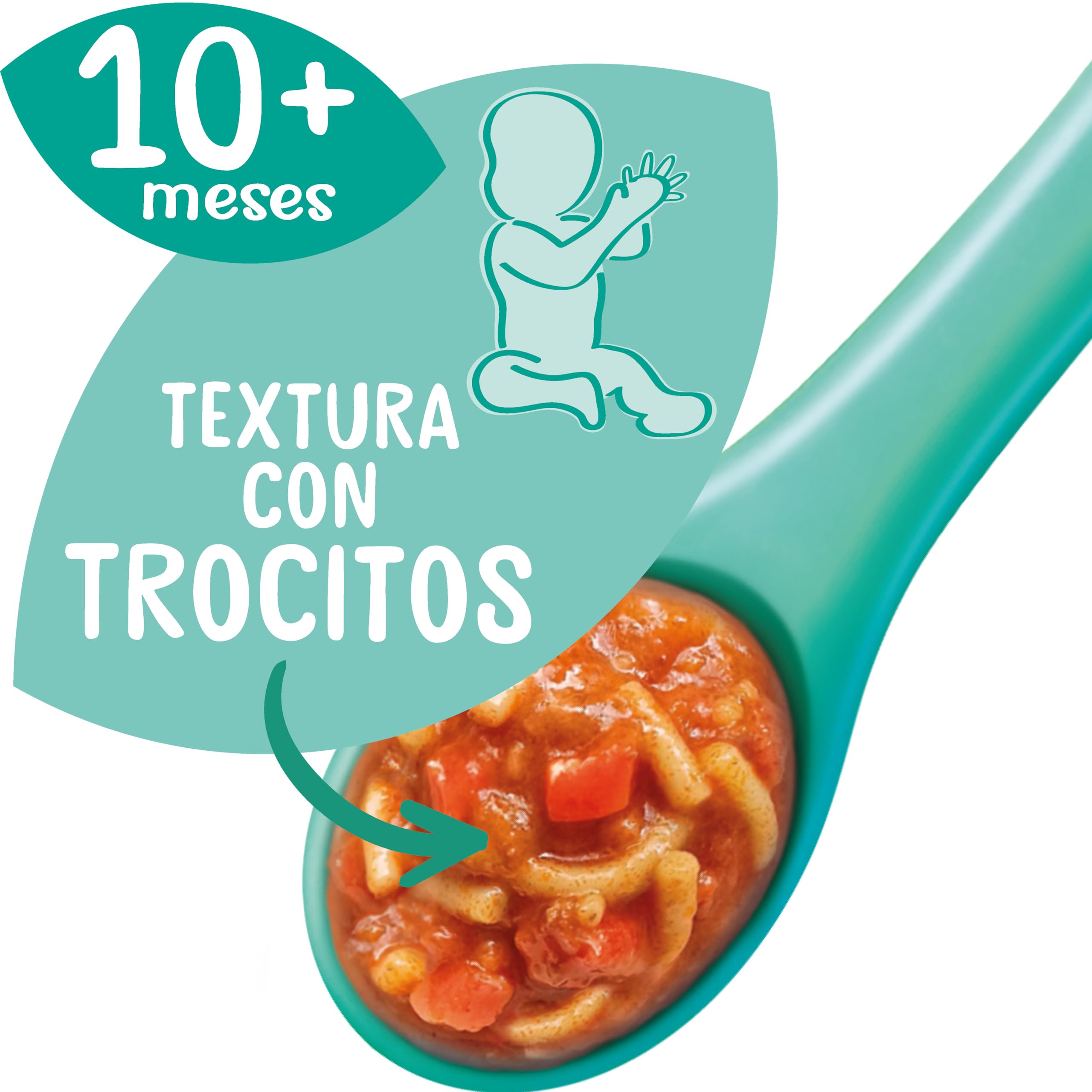 Hero Baby Tarritos de Trocitos de Espaguetis con Carne y Verduras, Alimento Infantil 12 x 235 g