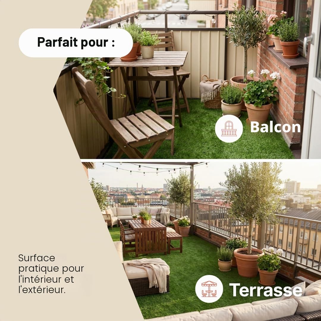 TAPISO Verde Gazon Artificiel 40 mm au Mètre – Pelouse Synthétique Dense & Réaliste Vert Foncé – Résistant UV & Intempéries – Jardin, Terrasse, Balcon – Découpe sur Mesure 400 x 300 cm