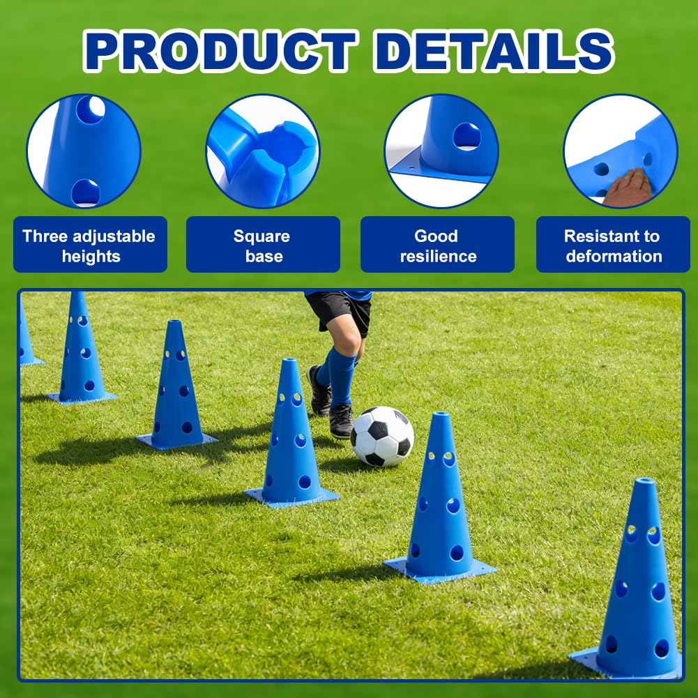Agility Set Hunde Klein, Hunde Steckhürdenset, Einstellbare Trainingshürden, Hundeparcours Hindernisse, Kegel Hürden, 23 cm Höhe, 5 Stangen 80 cm Lang, Hundesport